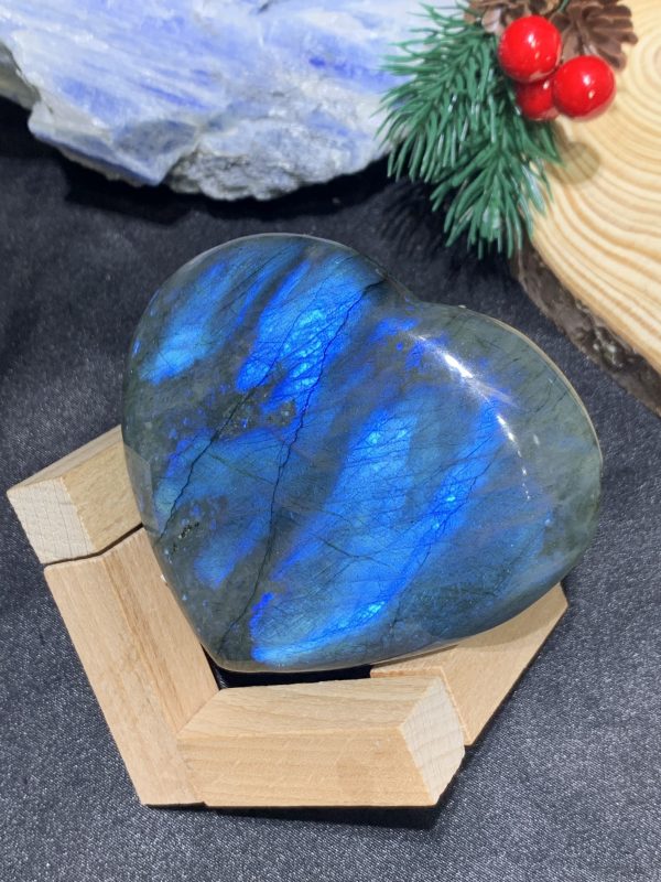 TRÁI TIM ĐÁ XÀ CỪ – Labradorite (TXC29) – KT: 7,25*8,24CM, KL: 0,22KG