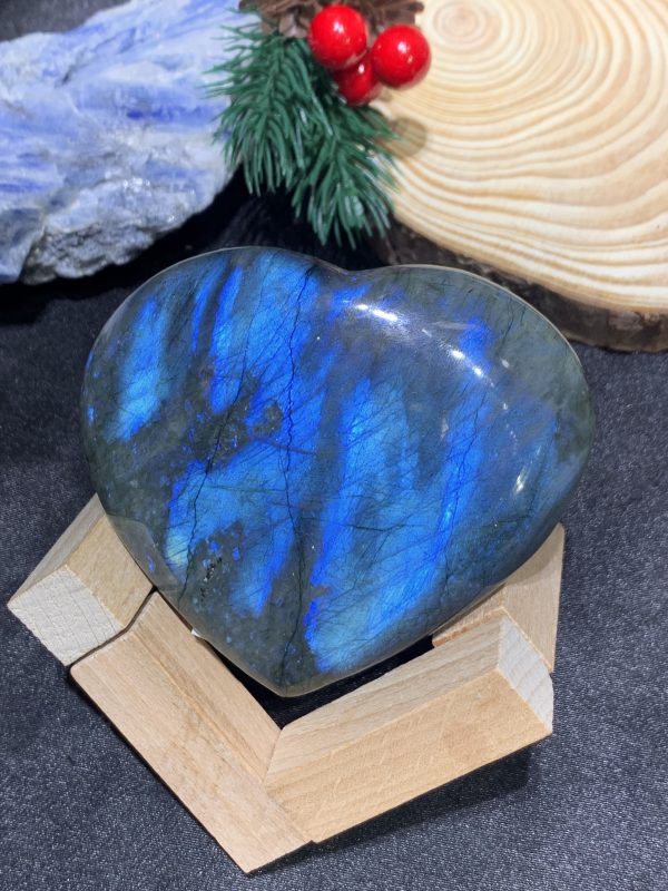 TRÁI TIM ĐÁ XÀ CỪ – Labradorite (TXC29) – KT: 7,25*8,24CM, KL: 0,22KG