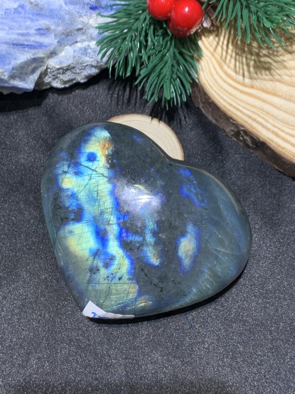 TRÁI TIM ĐÁ XÀ CỪ – Labradorite (TXC36) – KT: 7,06*8,27CM, KL:0,298KG