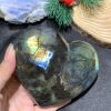 TRÁI TIM ĐÁ XÀ CỪ – Labradorite (TXC39) – KT: 9,4*10,94CM, KL: 0,546KG