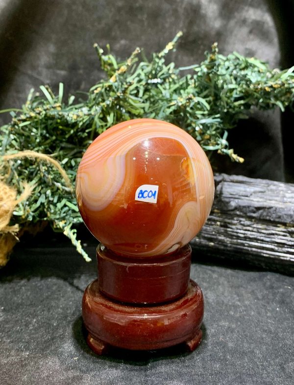 Bi cầu Carnelian (BC01), KL:282gram - ĐK:5,9cm | CADA DECOR