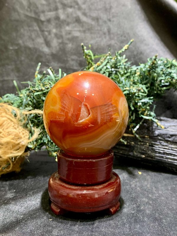 Bi cầu Carnelian (BC14), KL: 306gram – ĐK: 6.1cm | CADA DECOR