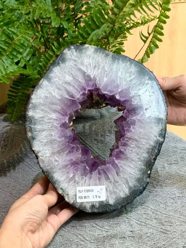 Slice Geode Amethyst – Lát cắt thạch anh tím (SLA02), KT: 22*20CM – KL: 3,78KG