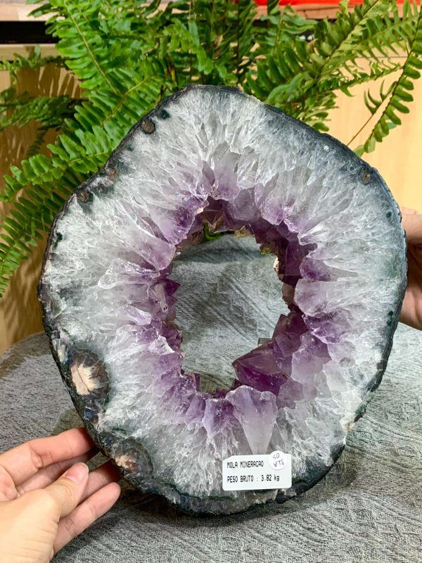 Slice Geode Amethyst – Lát cắt thạch anh tím (SLA03), KT: 24,5*21CM – KL: 3,82KG