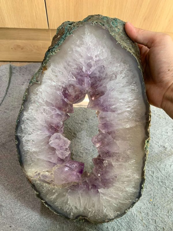 Slice Geode Amethyst – Lát cắt thạch anh tím (SLA04), KT: 33*21CM – KL: 4,18KG