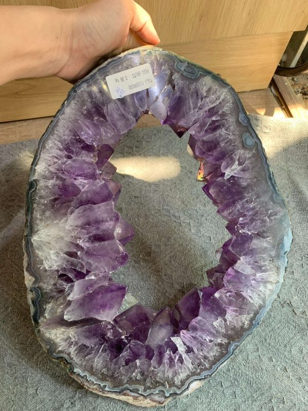 Slice Geode Amethyst – Lát cắt thạch anh tím (SLA05), KT: 34,5*25,5CM – KL: 3,98KG