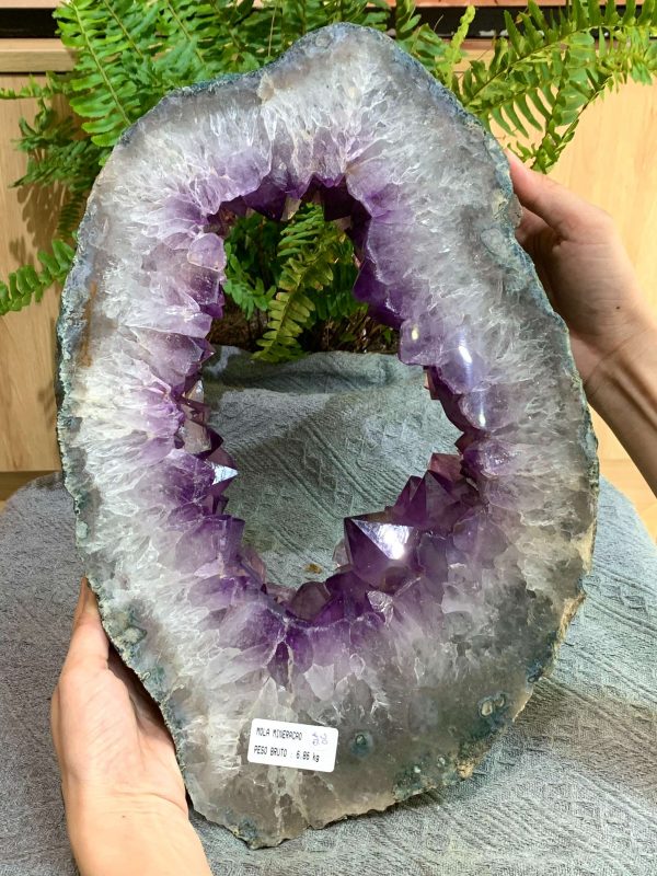 Slice Geode Amethyst – Lát cắt thạch anh tím (SLA06), KT: 38,5*25CM – KL: 6,86KG