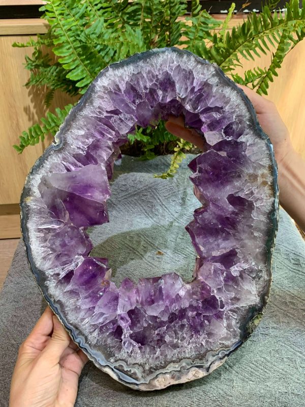 Slice Geode Amethyst – Lát cắt thạch anh tím (SLA07), KT: 34*25,5CM – KL: 4,14KG