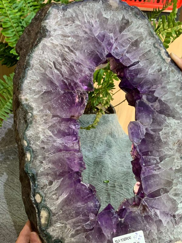 Slice Geode Amethyst – Lát cắt thạch anh tím (SLA08), KT: 37*24CM – KL: 6,38KG