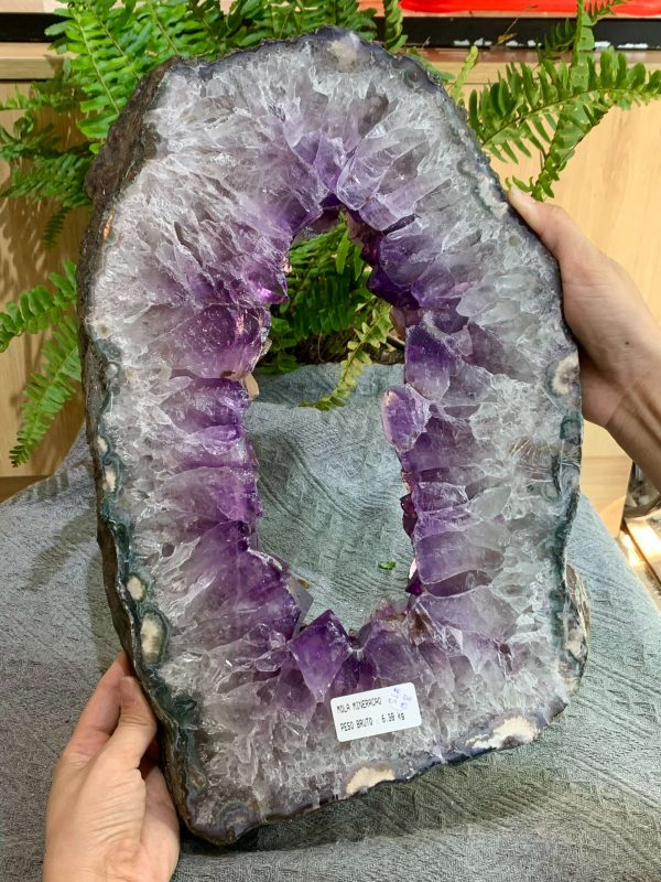 Slice Geode Amethyst – Lát cắt thạch anh tím (SLA08), KT: 37*24CM – KL: 6,38KG