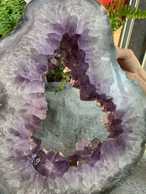 Slice Geode Amethyst – Lát cắt thạch anh tím (SLA09), KT: 39*34CM – KL: 7,7KG