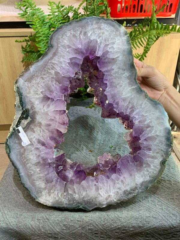 Slice Geode Amethyst – Lát cắt thạch anh tím (SLA09), KT: 39*34CM – KL: 7,7KG