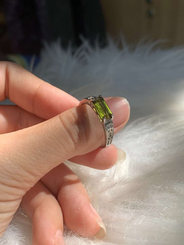 Nhẫn bạc đá Green Tourmaline | CADA DECOR