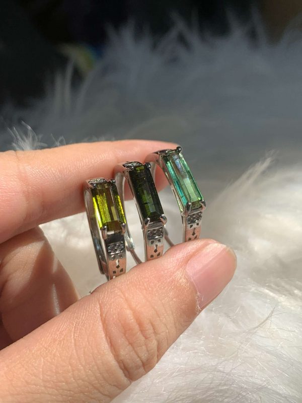 Nhẫn bạc đá Green Tourmaline | CADA DECOR