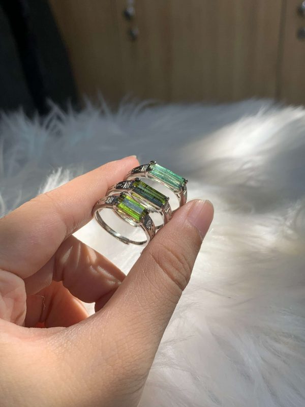 Nhẫn bạc đá Green Tourmaline | CADA DECOR