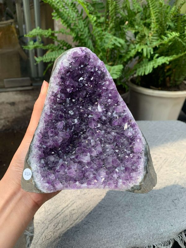 HỐC THẠCH ANH TÍM NHỎ – SMALL AMETHYST GEODE (TV524), KL: 1,138KG, KT: 13*12CM