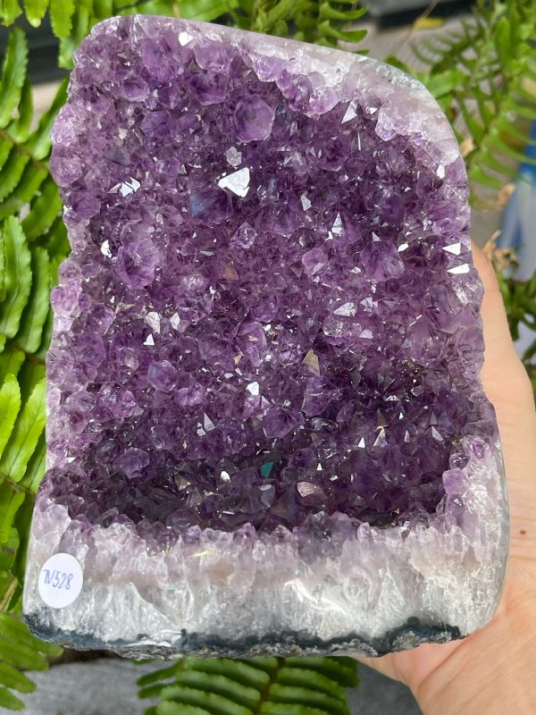 HỐC THẠCH ANH TÍM NHỎ – SMALL AMETHYST GEODE (TV528), KL: 1,682KG, KT: 15*11CM