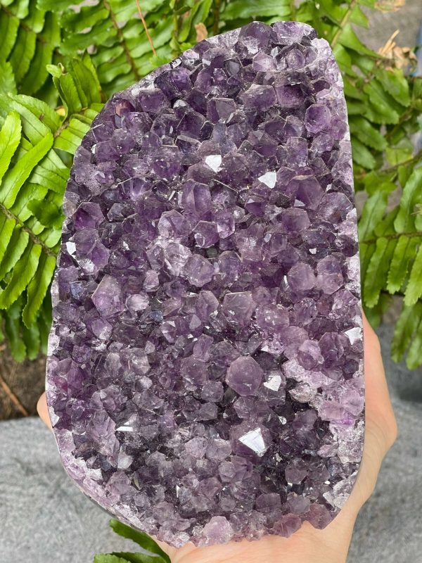 HỐC THẠCH ANH TÍM NHỎ – SMALL AMETHYST GEODE (TV529), KL: 1,83KG, KT: 16*10CM