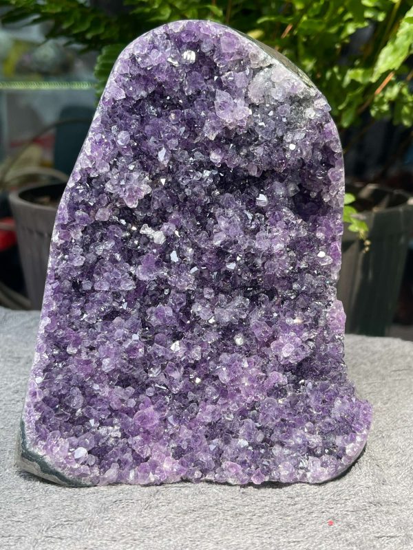 HỐC THẠCH ANH TÍM NHỎ – SMALL AMETHYST GEODE (TV538), KL: 1,748KG, KT: 15*11CM