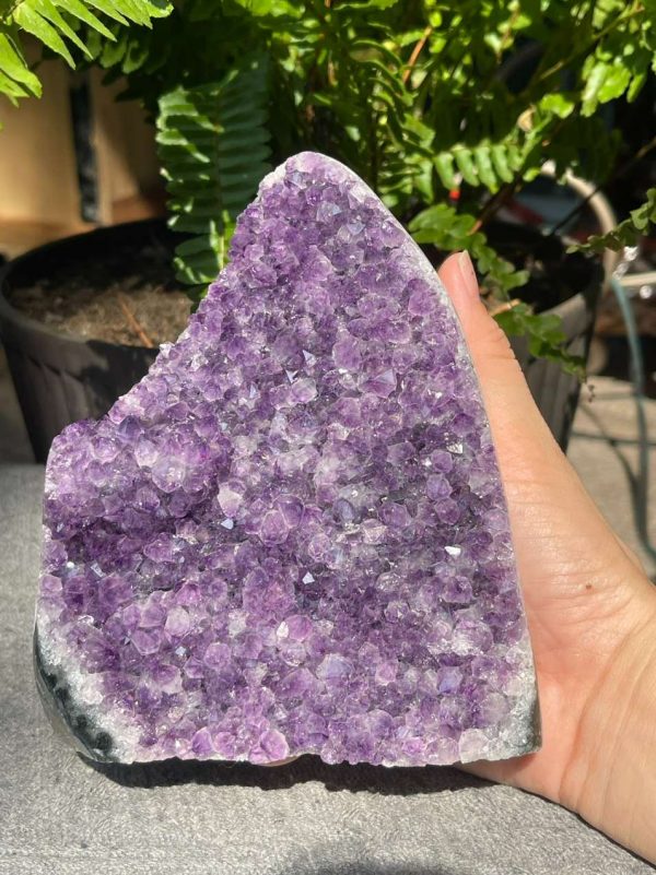 HỐC THẠCH ANH TÍM NHỎ – SMALL AMETHYST GEODE (TV541), KL: 1,026KG, KT: 14*11CM