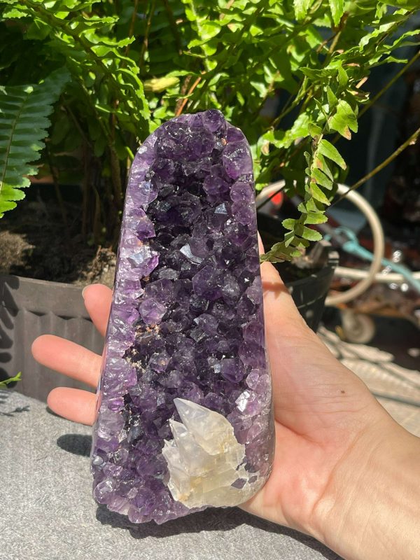 HỐC THẠCH ANH TÍM NHỎ – SMALL AMETHYST GEODE (TV544), KL: 1,072KG, KT: 10*5,5CM