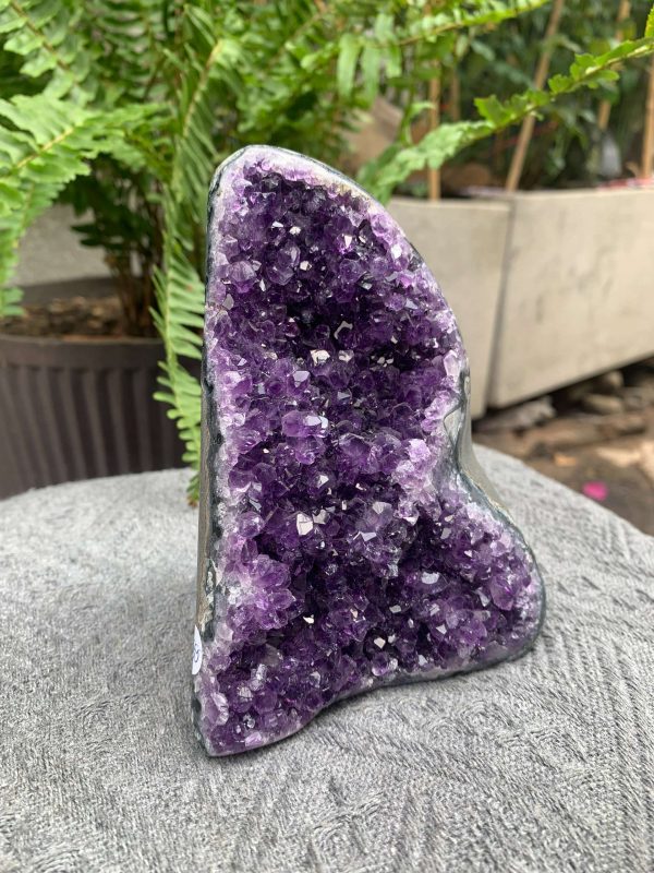 HỐC THẠCH ANH TÍM NHỎ – SMALL AMETHYST GEODE (TV555), KL: 0,874KG, KT: 13,5*9CM