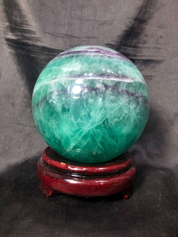 Bi cầu Fluorite Xanh – Green Fluorite Sphere (BX51), ĐK: 11,3CM – KL: 3,148KG