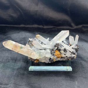 Tinh thể Speculerite and Quartz - Tinh thể Thạch Anh cộng sinh Bông Hồng Đen | CADA DECOR