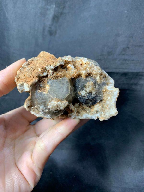 Agate Geode with Smoky Quartz - Hốc Mã Não cộng sinh tinh thể Thạch Anh Khói | CADA DECOR