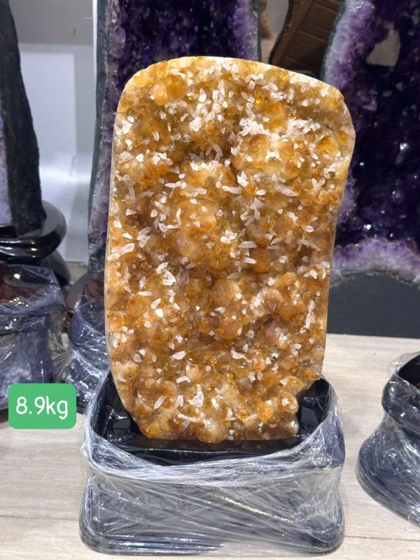 Vỉ Mầm Thạch Anh Vàng – Citrine, KT: 29x17CM (cả đế) – KL: 8,9KG  | CADA DECOR